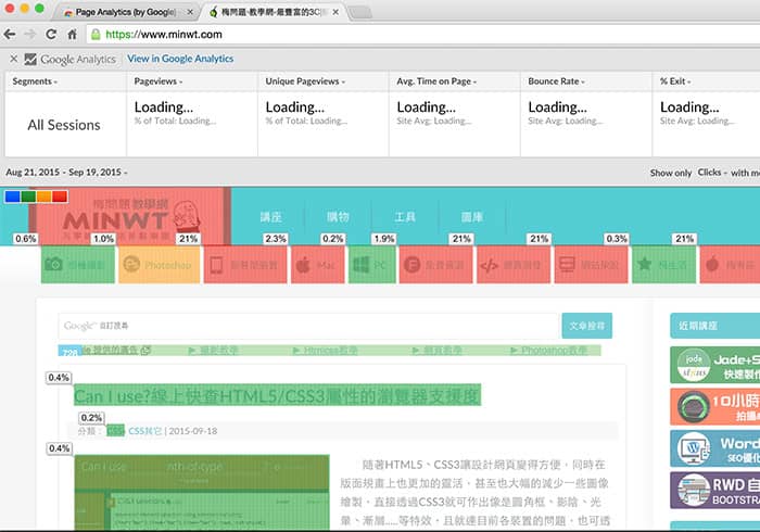 Google Analytics Heatmap