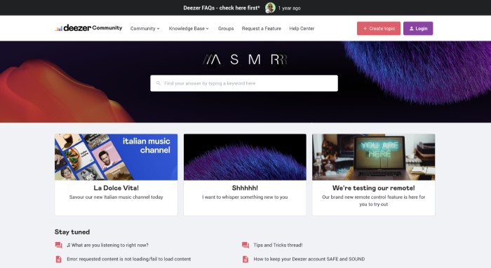 deezer community homepage