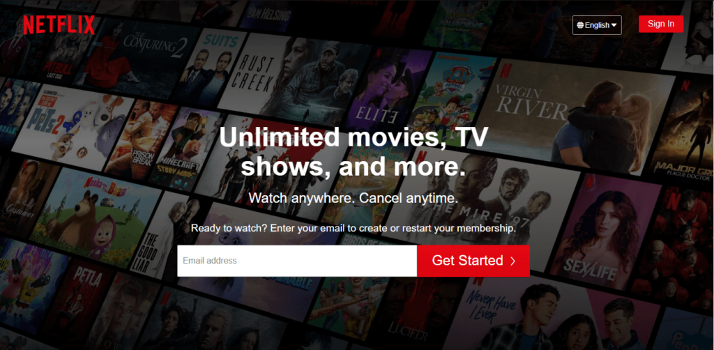 netflix homepage