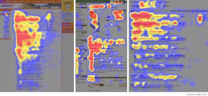 heatmaps showing reading patterns