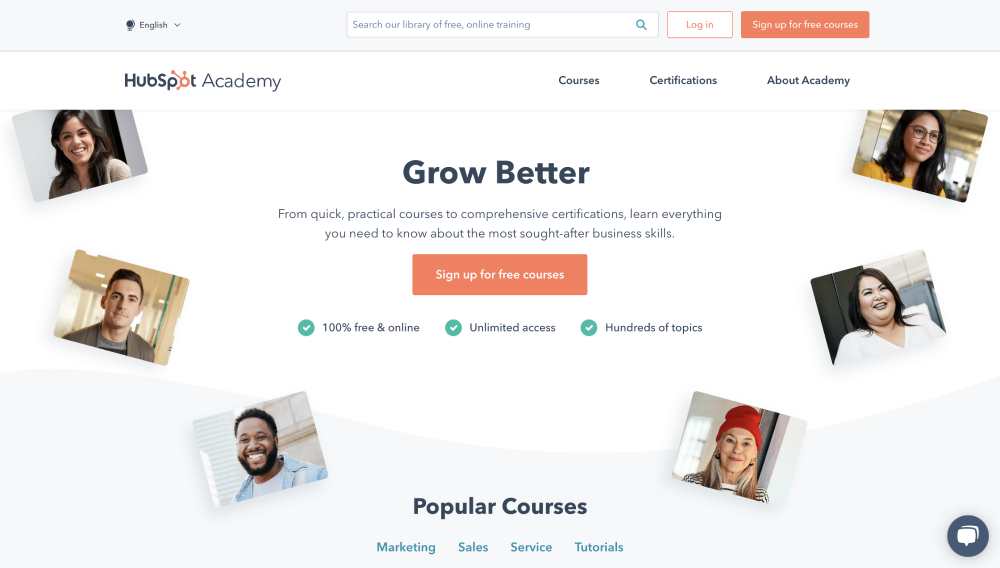 example of reciprocity technique from HubSpot Academy. It offers free knowledge to increase the conversion rate.