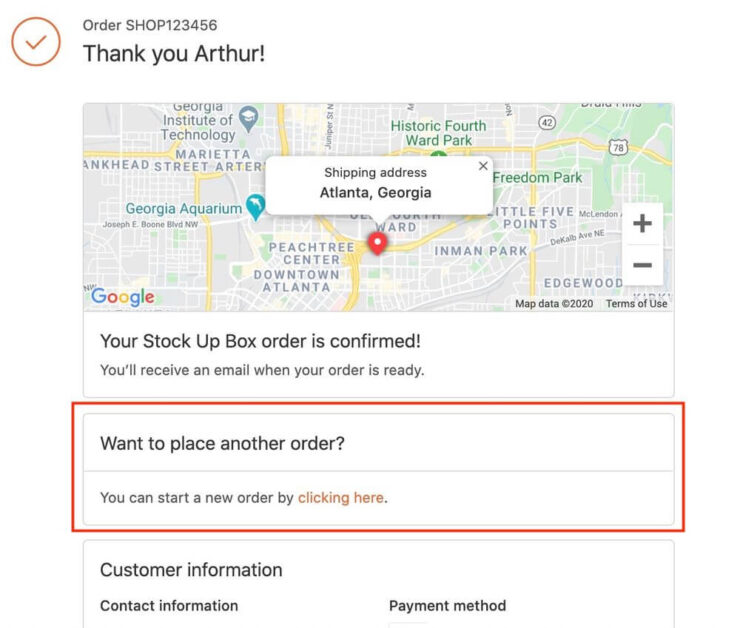 shopify additional order confirmation page