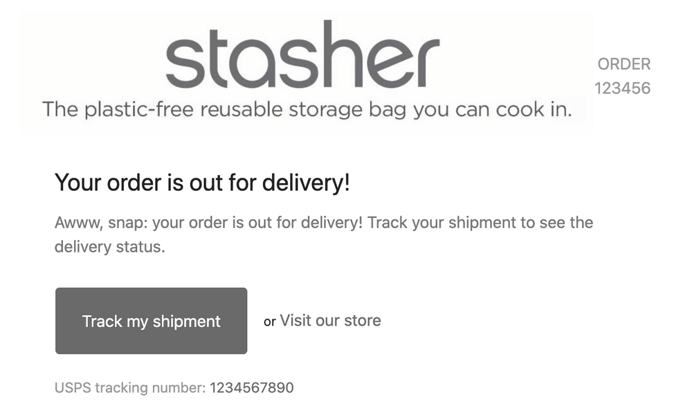 order confirmation - stasher bag