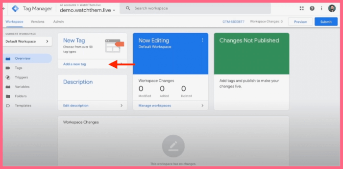 Adding a new tag to Google Tag Manager