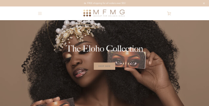 Makeup for Melanin Girls' homepage