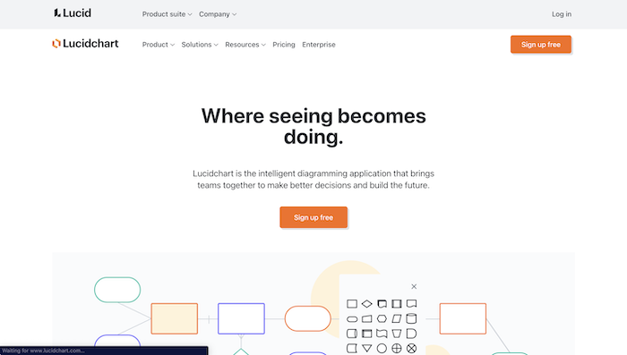 Lucidchart homepage