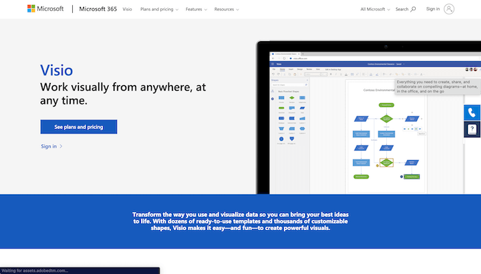 Microsoft Visio homepage