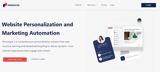 Personyze homepage
