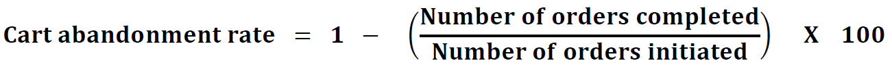 cart abandonment rate formula