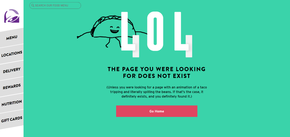 Taco Bell 404 page