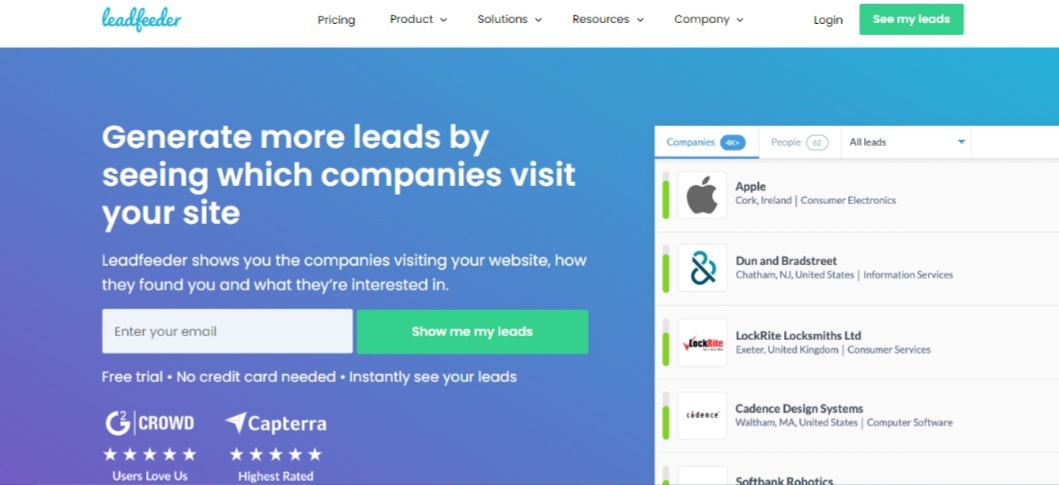 leadfeeder customer analytics platform