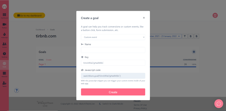 WatchThemLive goal tracking