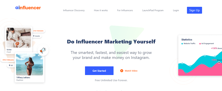 Ainfluencer homepage