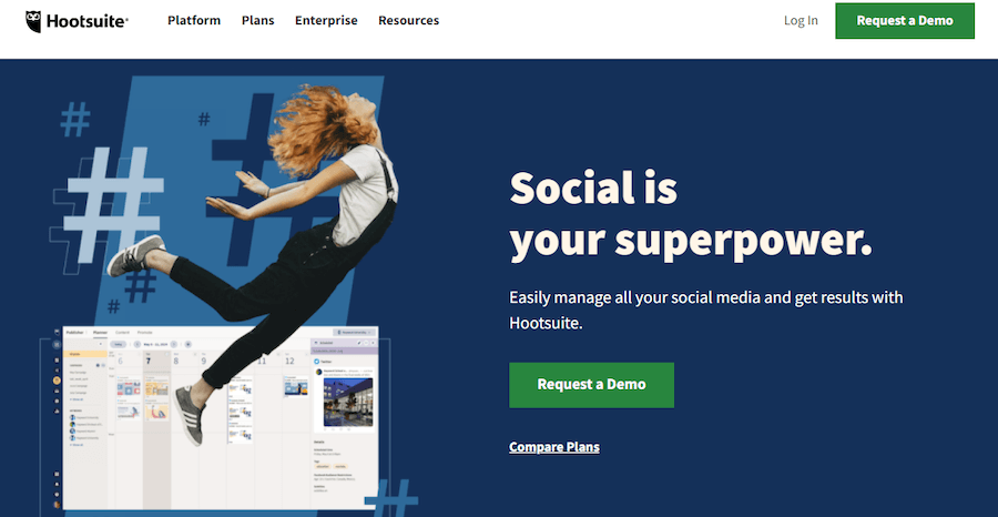 Hootsuite homepage