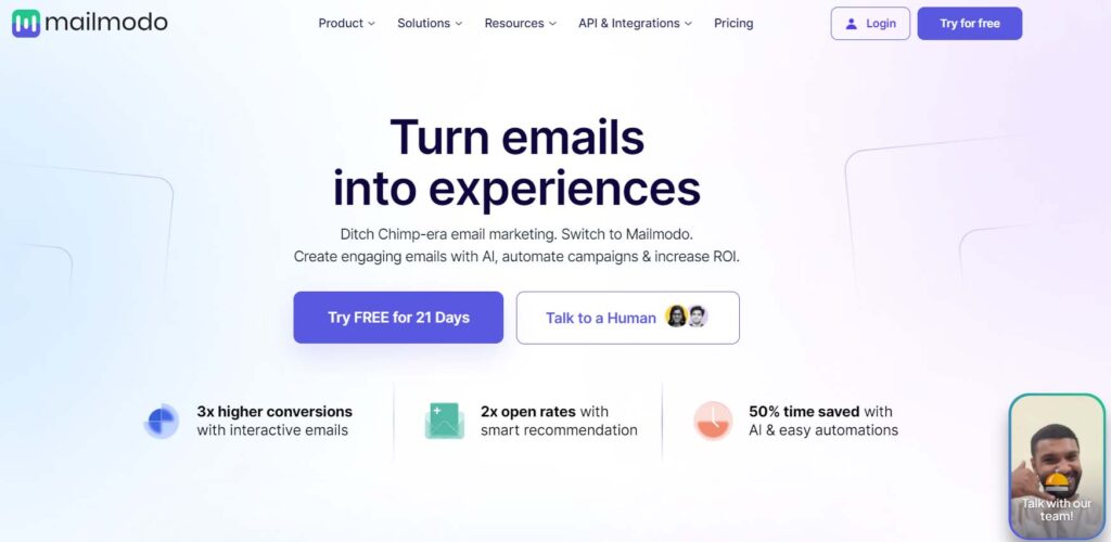 Mailmodo marketing automation tool