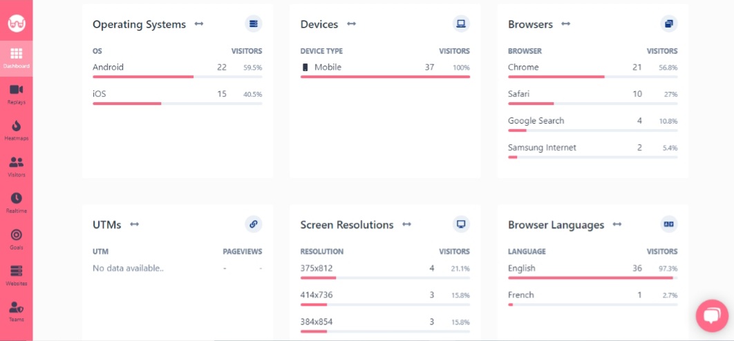 WatchThemLive web analytics