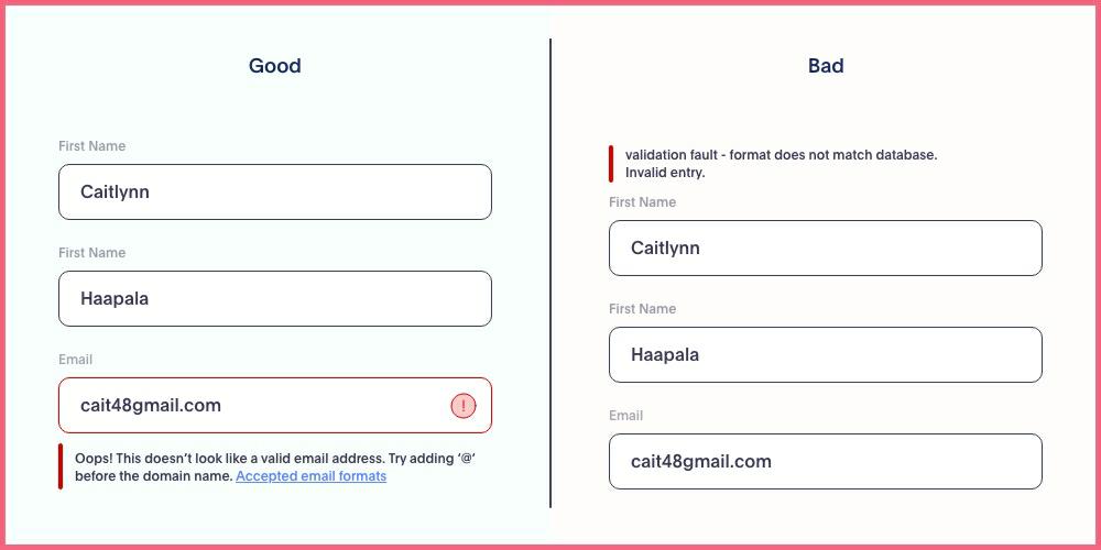 An example of the ninth heuristic: Help Users Recognize, Diagnose, and Recover from Errors
