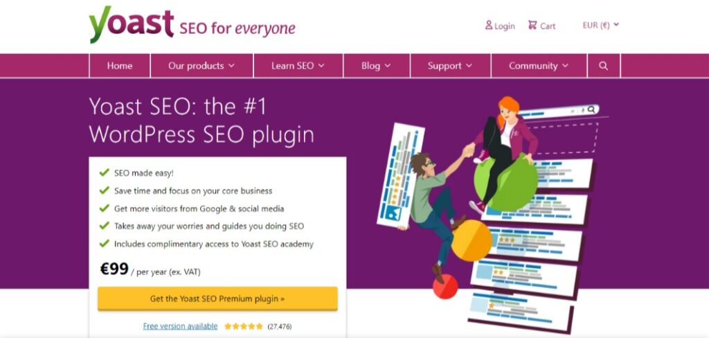 Yoast SEO homepage