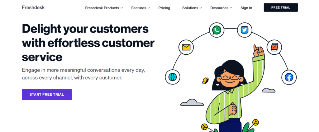 Freshdesk customer experience management software 