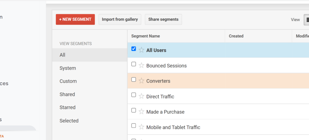 Create Custom Segment