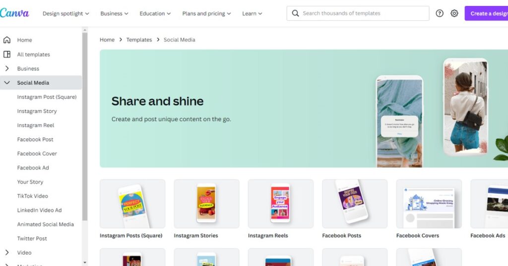 Canva: Social Media Marketing Tool for ECommerce