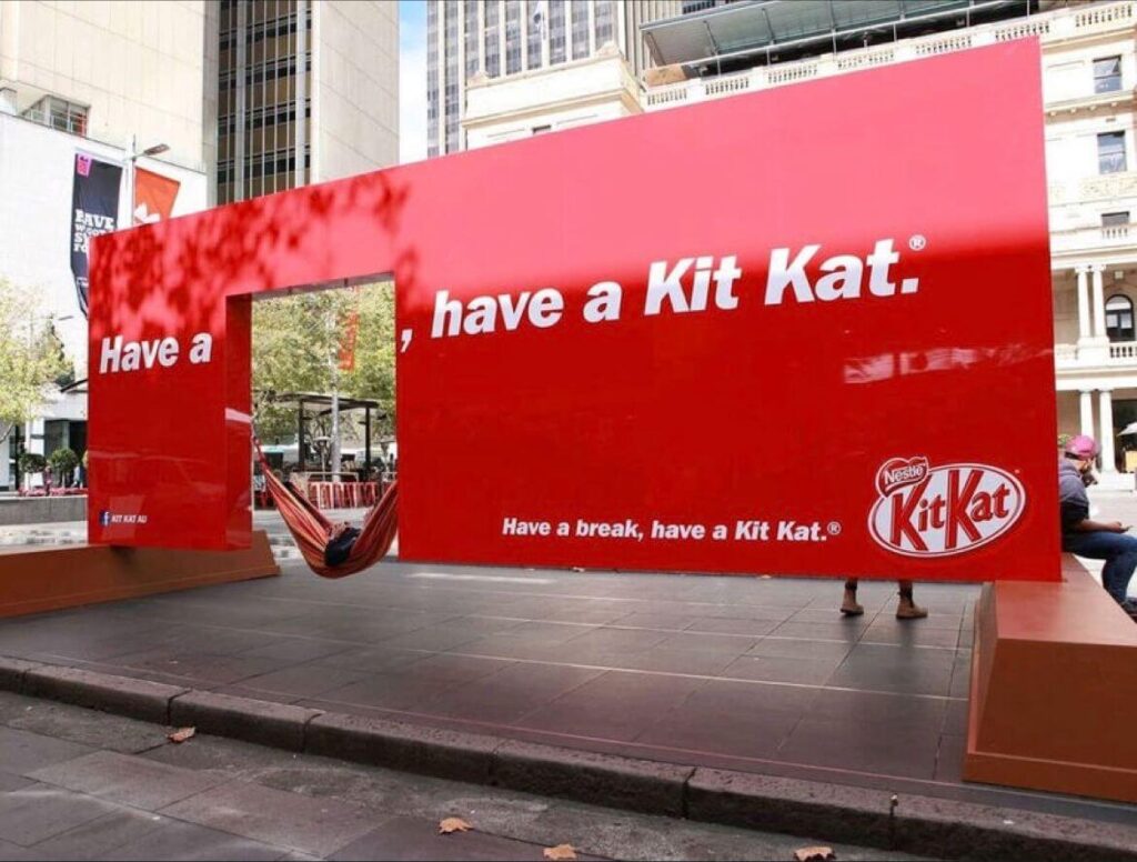 Kit Kat billboard for its guerilla marketing campaign.