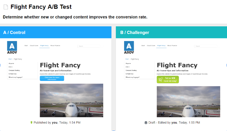 ab testing example