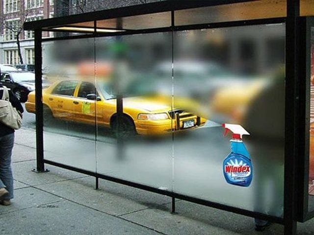 Windex Cleaner campaign for guerilla marketing