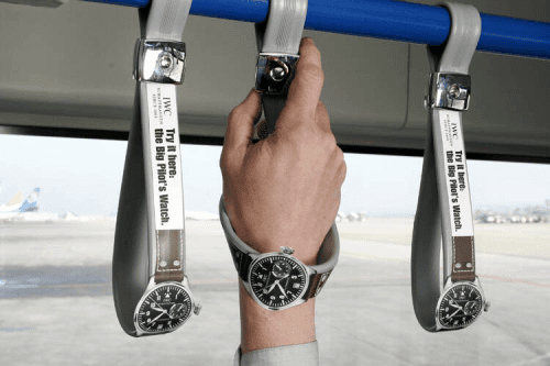 IWC hanging straps for guerilla marketing.