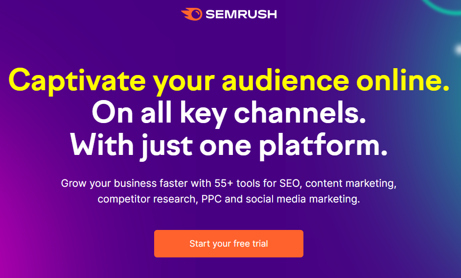 SEMrush SEO content marketing tool
