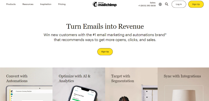 Mailchimp Homepage