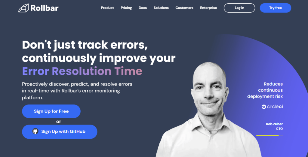 Rollbar Homepage