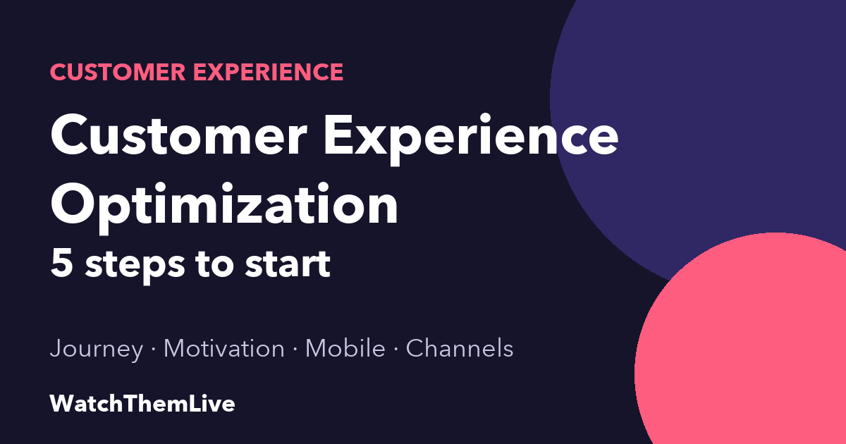 WatchThemLive Home 52 Customer experience optimization: 5 steps to start