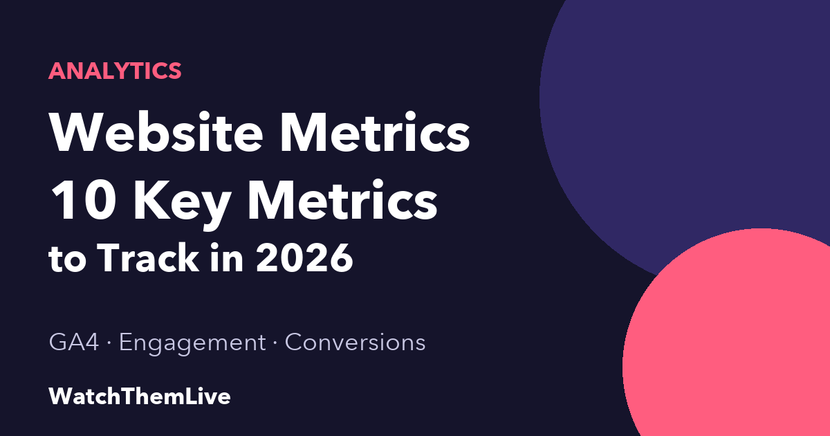 WatchThemLive Home 53 Website metrics: 10 key metrics to track in 2026